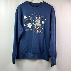 Bluey Halloween Skeleton Booey Navy Blue Graphic Sweatshirt  Small NEW